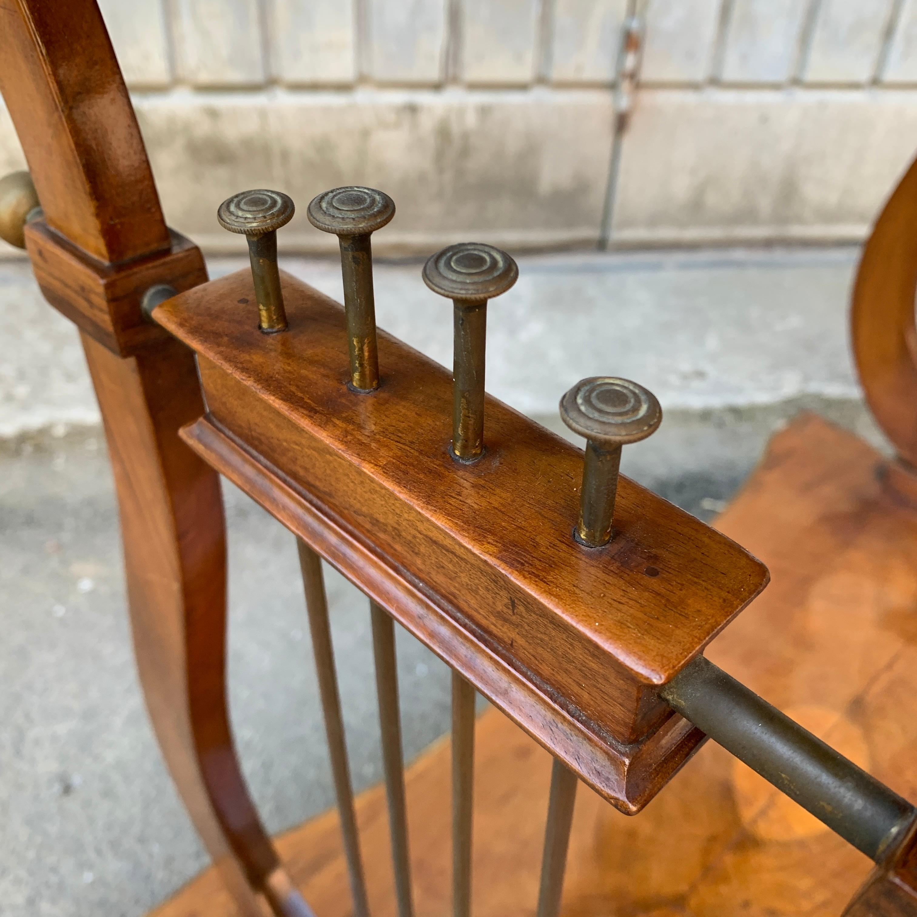 Scandinavian Veneered Biedermeier Writing Desk with Lyres For Sale 13