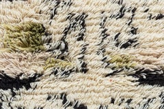 Tapis vintage scandinave beige à poils Rya, signé Laila Karttunen