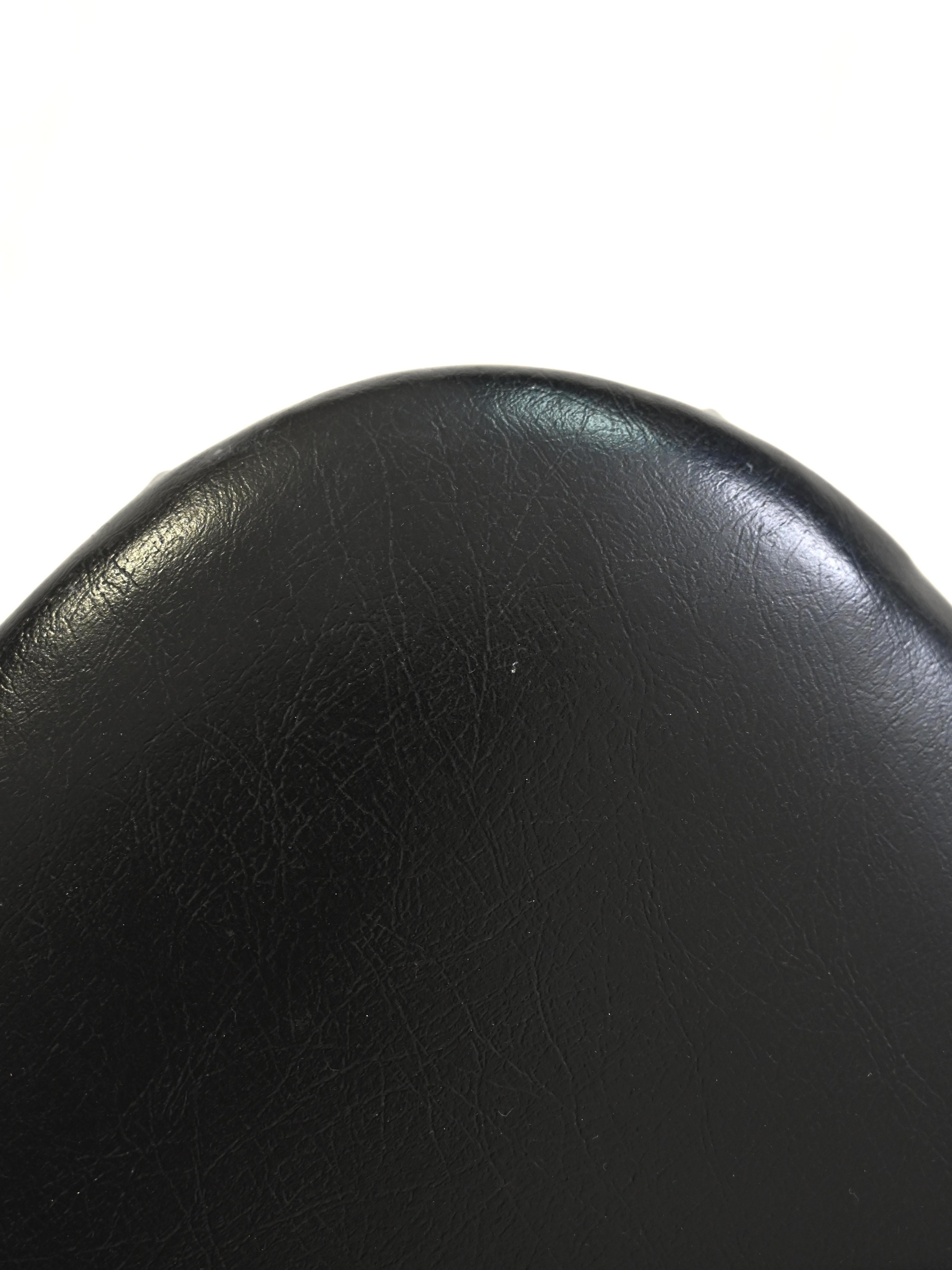 Mid-20th Century Scandinavian Vintage Black Leather Chair For Sale