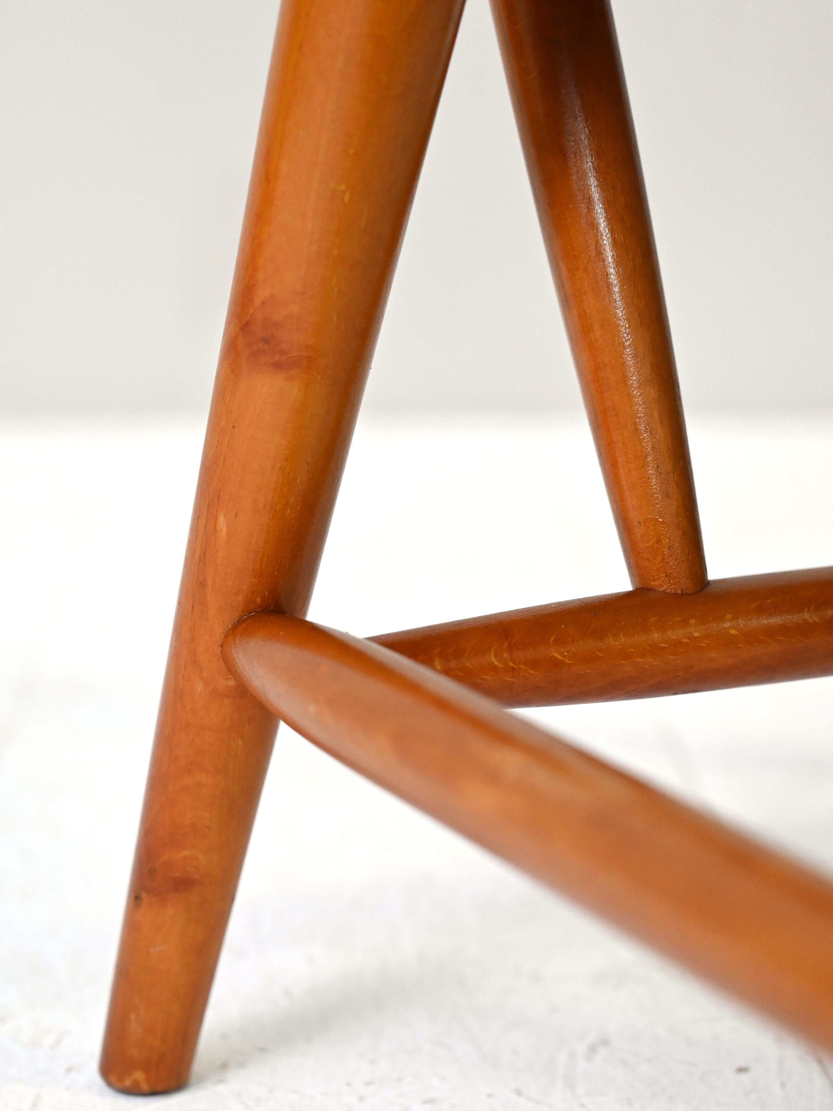Metà XX secolo Sedia scandinava vintage in pelle nera in vendita