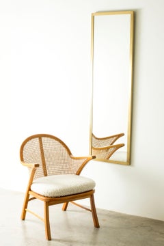 Miroir mural scandinave en laiton, Glasmäster, Suède, années 1960