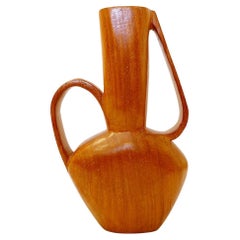 Skandinavische geschnitzte Vintage-Vase aus Teakholz, 1960