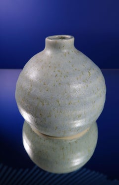 Skandinavische Vintage-Vase aus Keramik in Hellblau