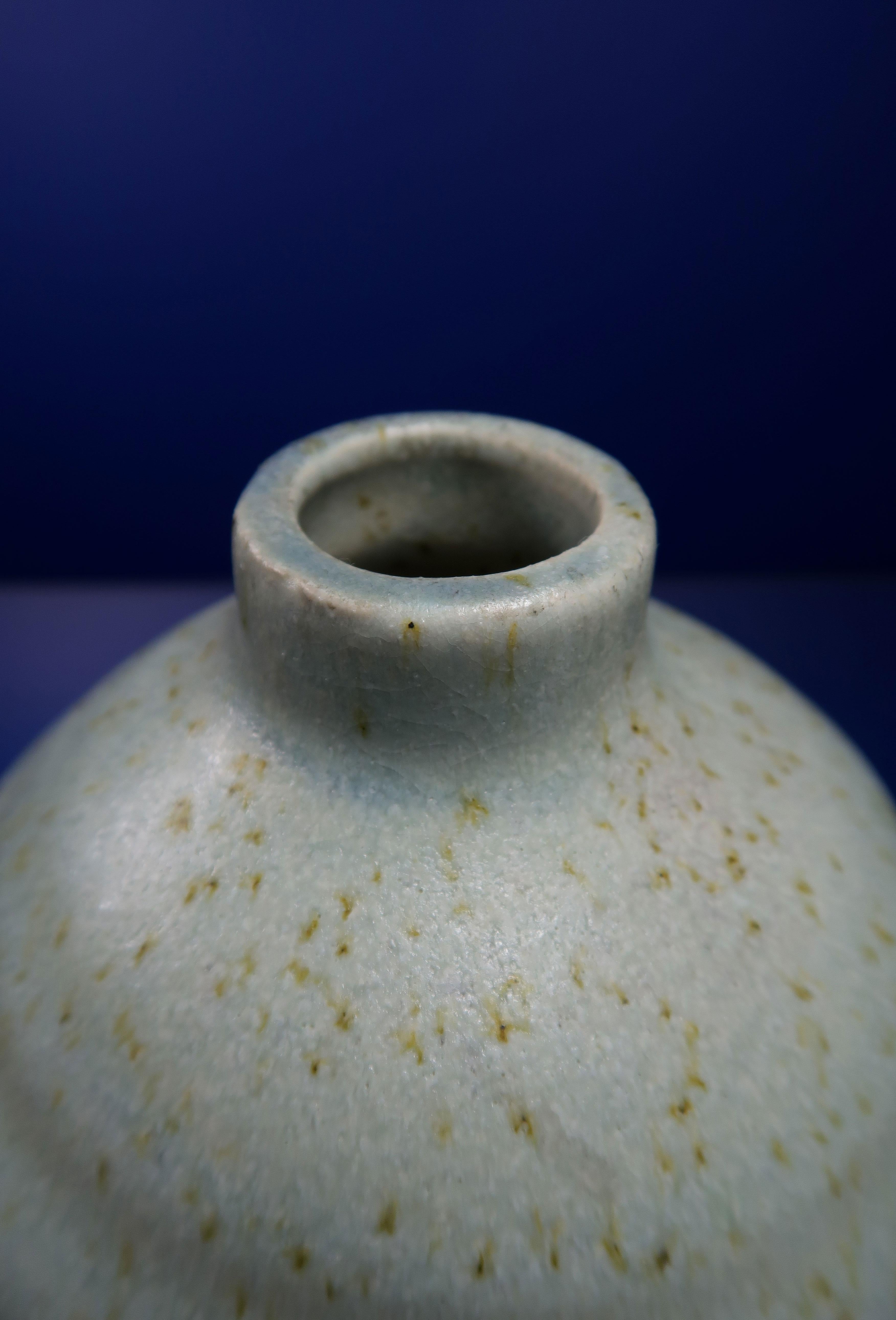Skandinavische Vintage-Vase aus Keramik in Hellblau im Angebot 2