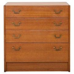 Scandinavian Retro Chest of Drawers with Metal Handles