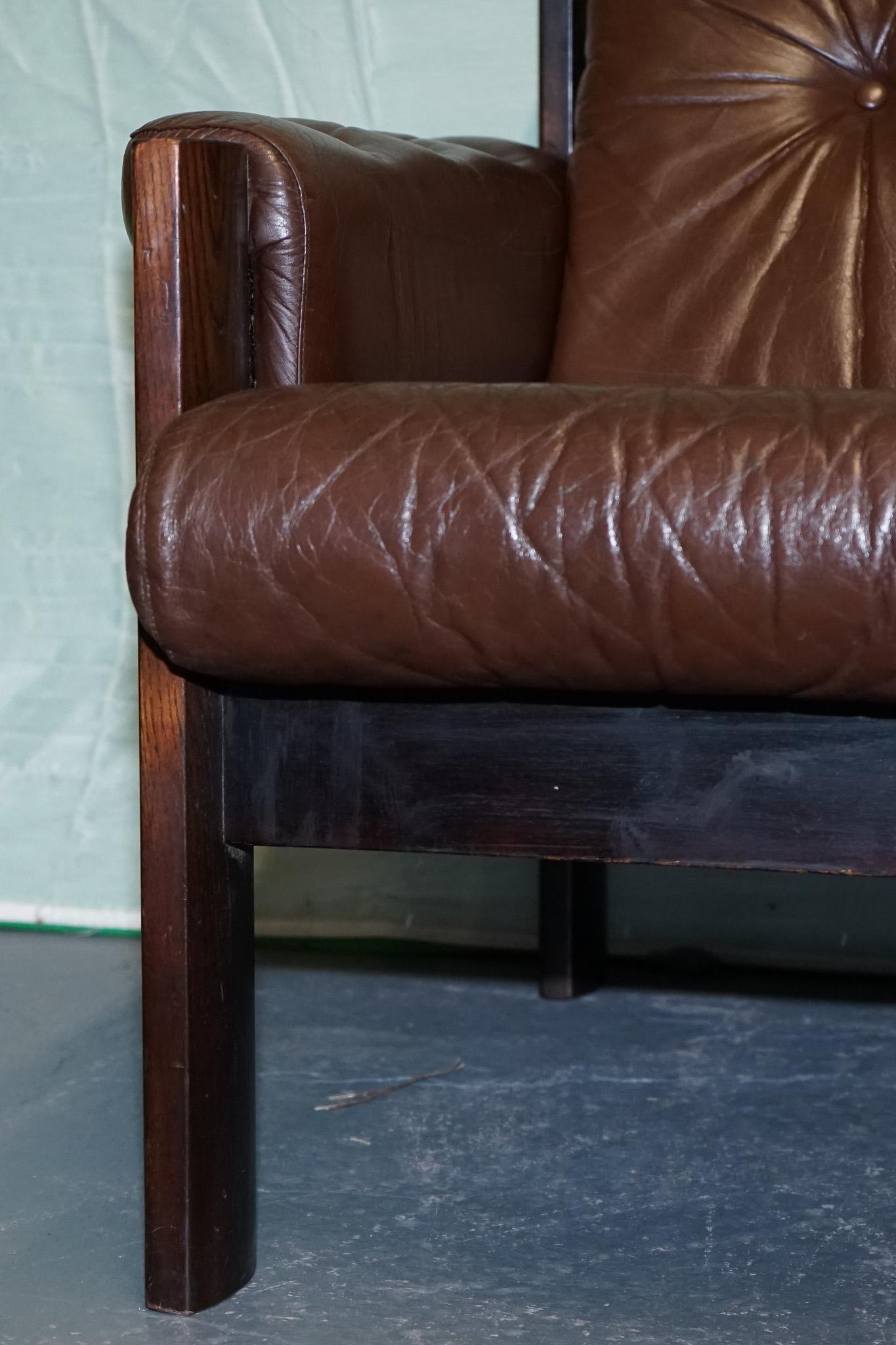 Norwegian SCANDINAVIAN ViNTAGE EKORNES STRESSLESS THREE SEATER SOFA For Sale