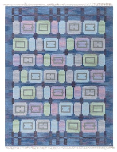 Scandinavian Vintage Flatweave Rug – "Spise Hall" By Judith Johansson