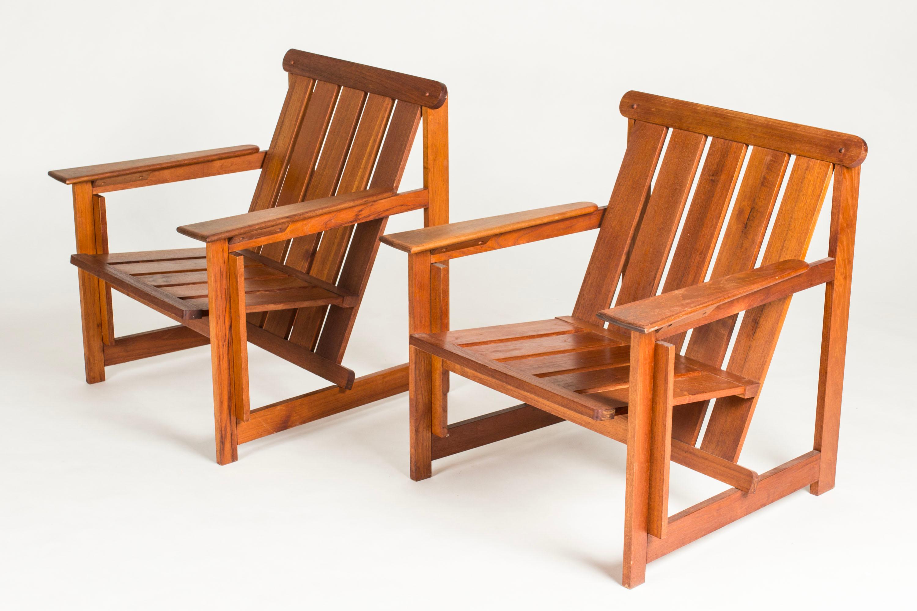 Scandinavian Modern Scandinavian Vintage Lounge or Deck Chairs from HI-gruppen, Sweden, 1960s For Sale