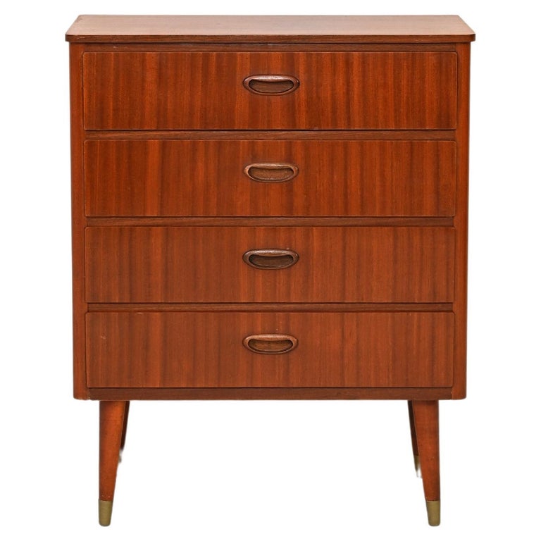 Scandinavian Vintage Mahogany Chest of Drawers For Sale at 1stDibs