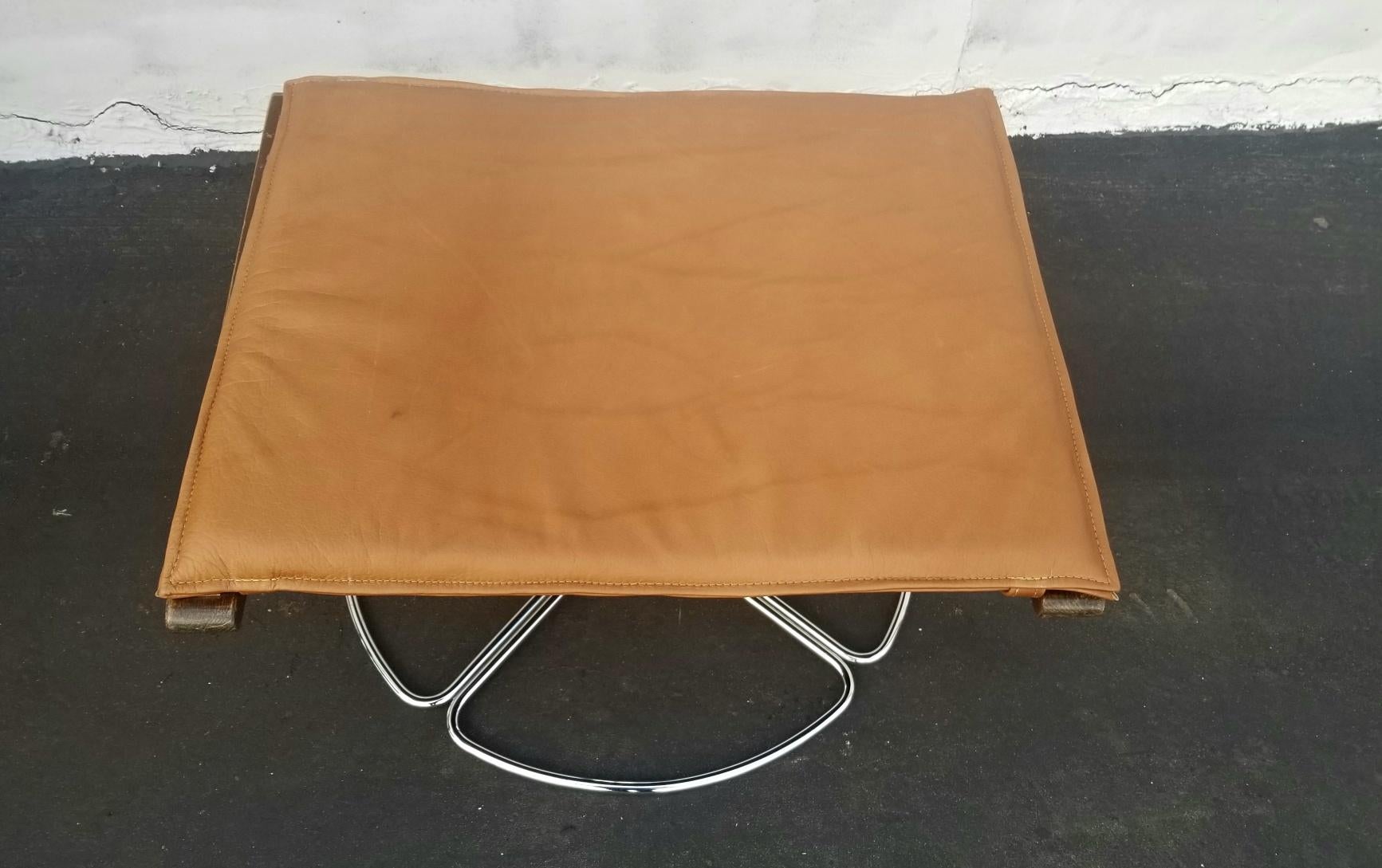 Scandinavian Vintage Mid Century Lounge Chair and Ottoman For Sale 1