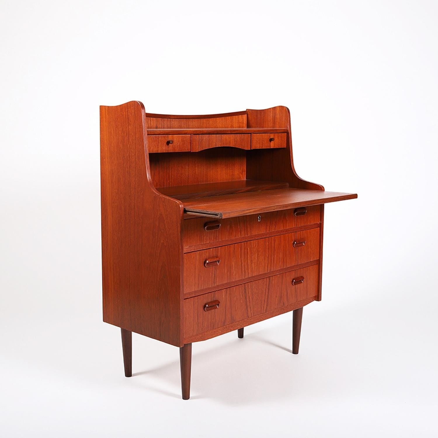 Scandinavian Modern Scandinavian Vintage Modern Teak Secretary Desk