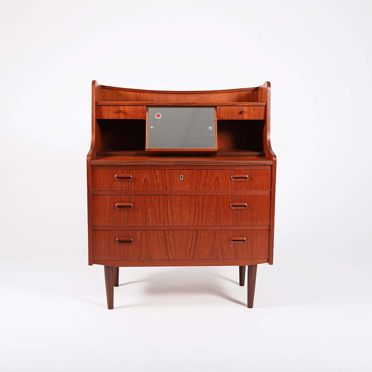 Danish Scandinavian Vintage Modern Teak Secretary Desk