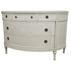 Scandinavian Vintage Painted Demilune Cabinet