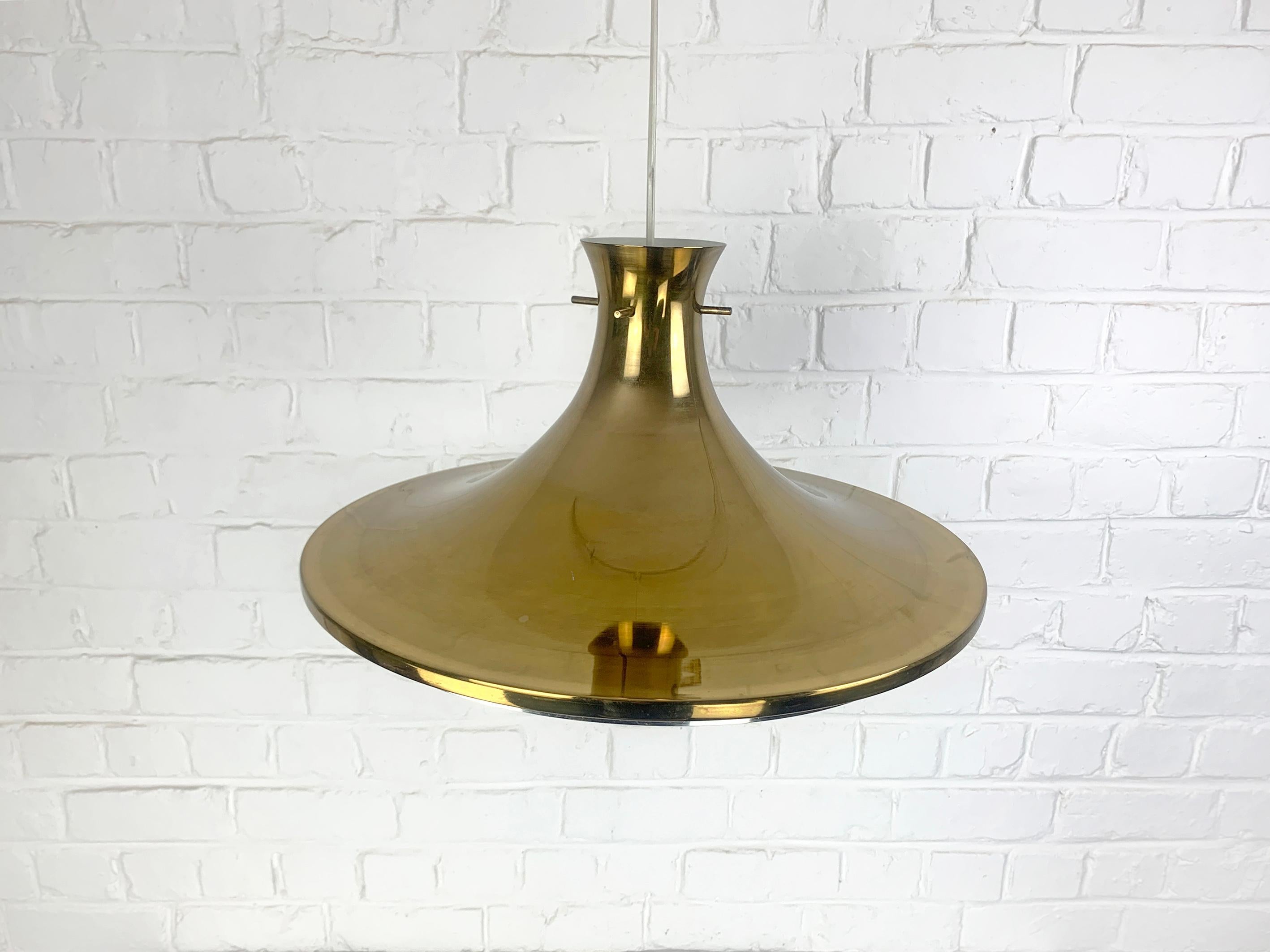 XX secolo Lampada a sospensione vintage scandinava in ottone di Rex Lennart per Ikea, 1972 in vendita