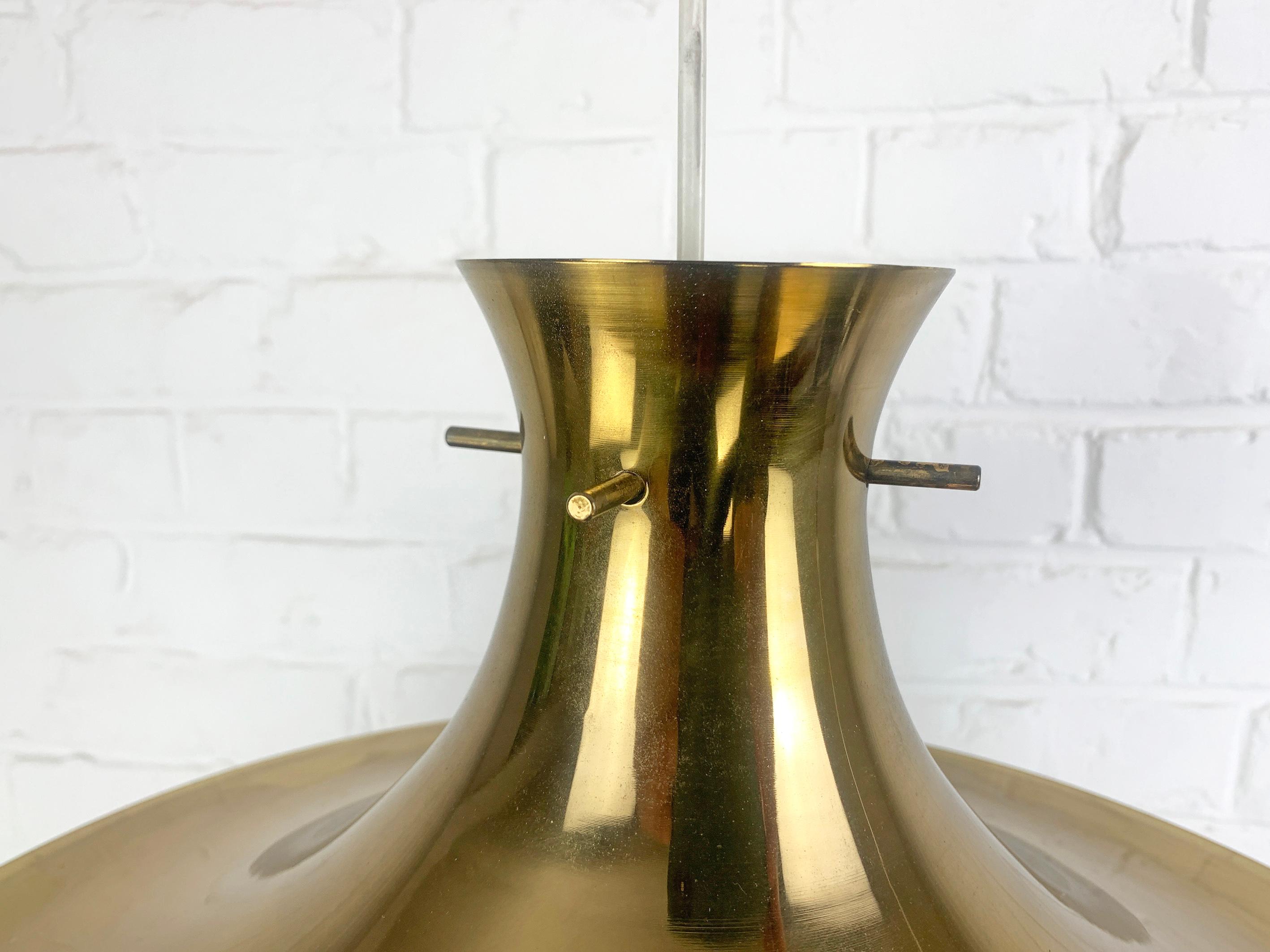 Metallo Lampada a sospensione vintage scandinava in ottone di Rex Lennart per Ikea, 1972 in vendita