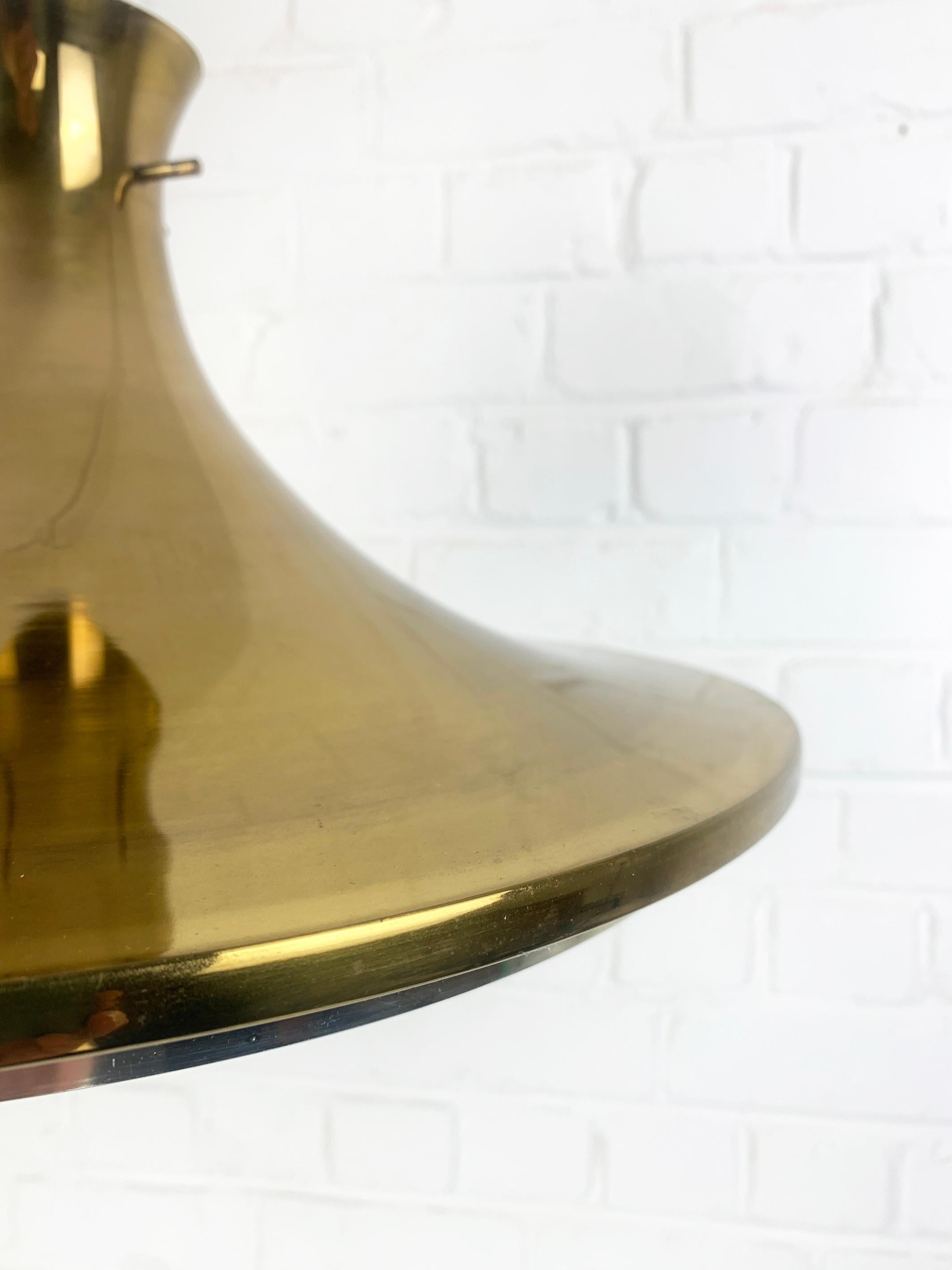 Lampada a sospensione vintage scandinava in ottone di Rex Lennart per Ikea, 1972 in vendita 1