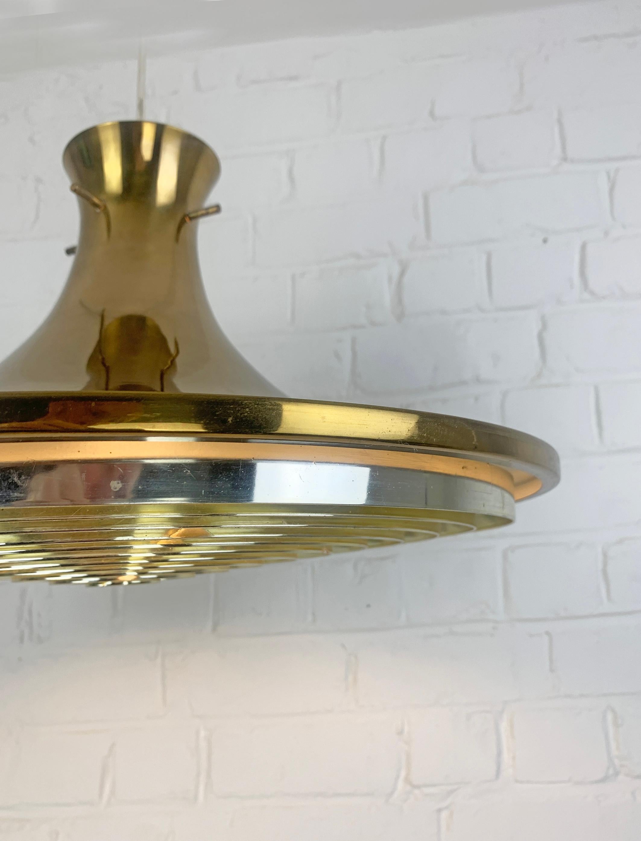 Lampada a sospensione vintage scandinava in ottone di Rex Lennart per Ikea, 1972 in vendita 2