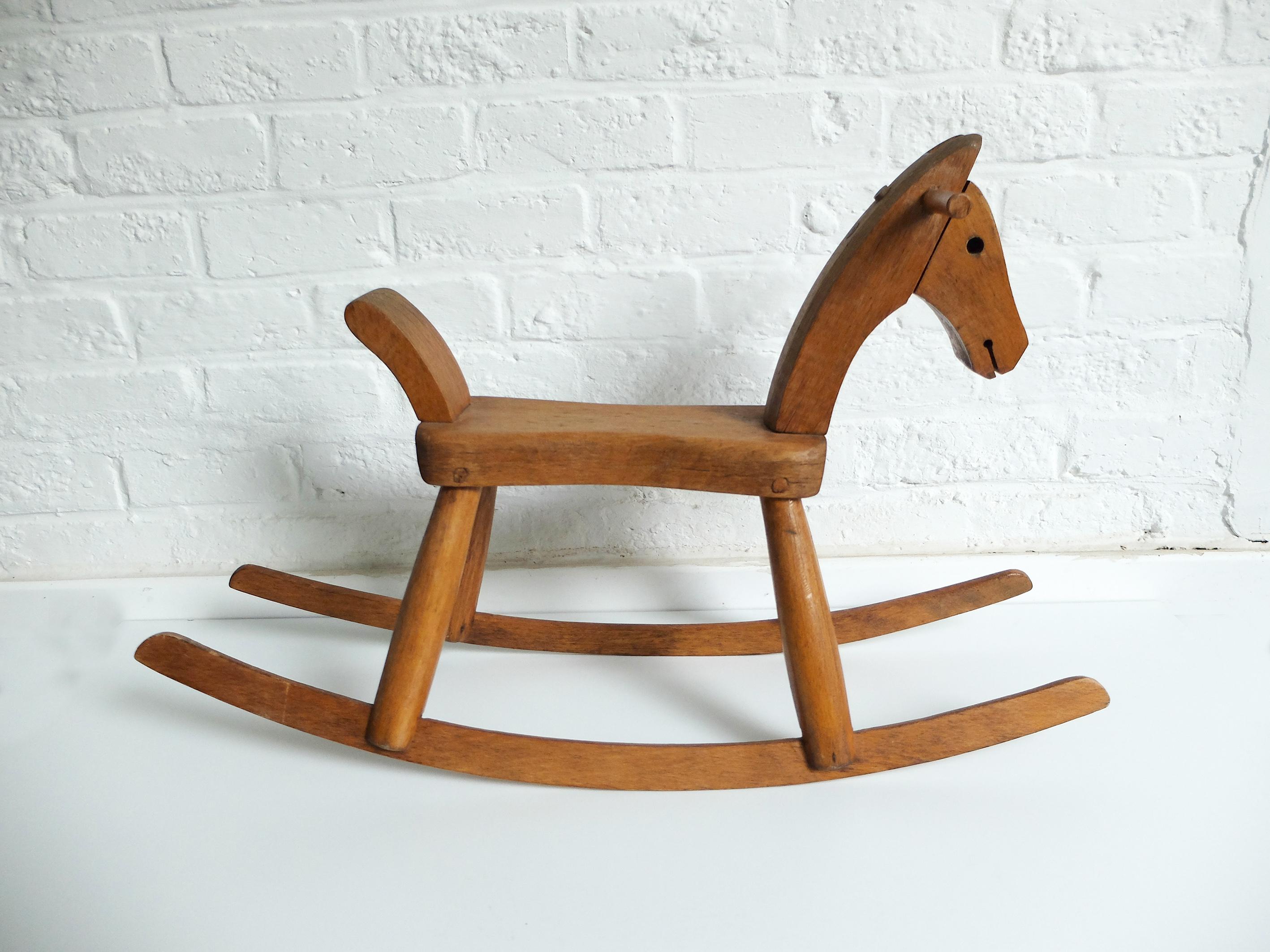 Scandinavian Modern Scandinavian Vintage Rocking Horse in wood by Kay Bojesen, Denmark, 1950s