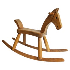 Scandinavian Vintage Rocking Horse in wood by Kay Bojesen, Denmark, 1950s