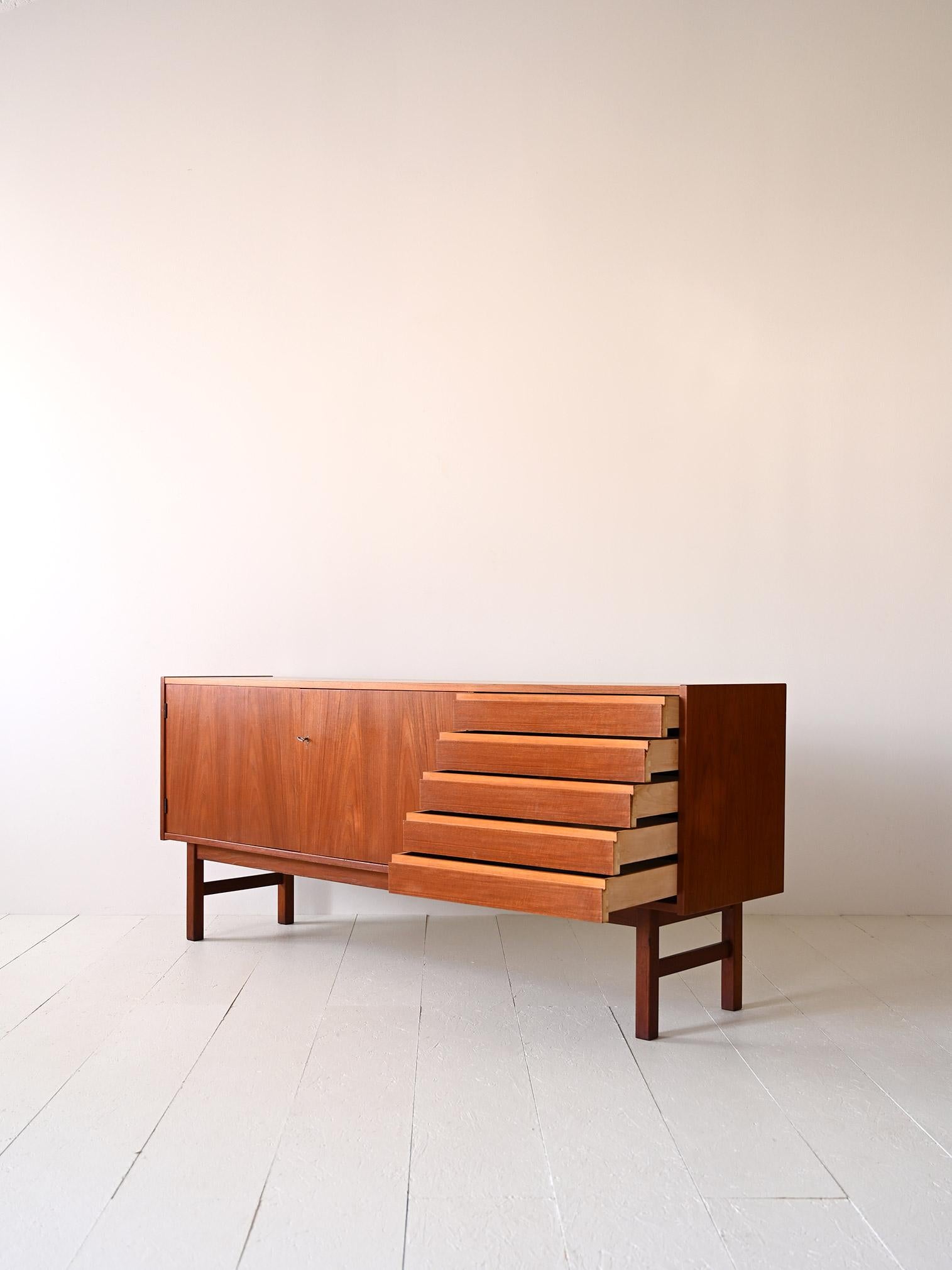 Mid-20th Century Scandinavian vintage teak sideboard For Sale