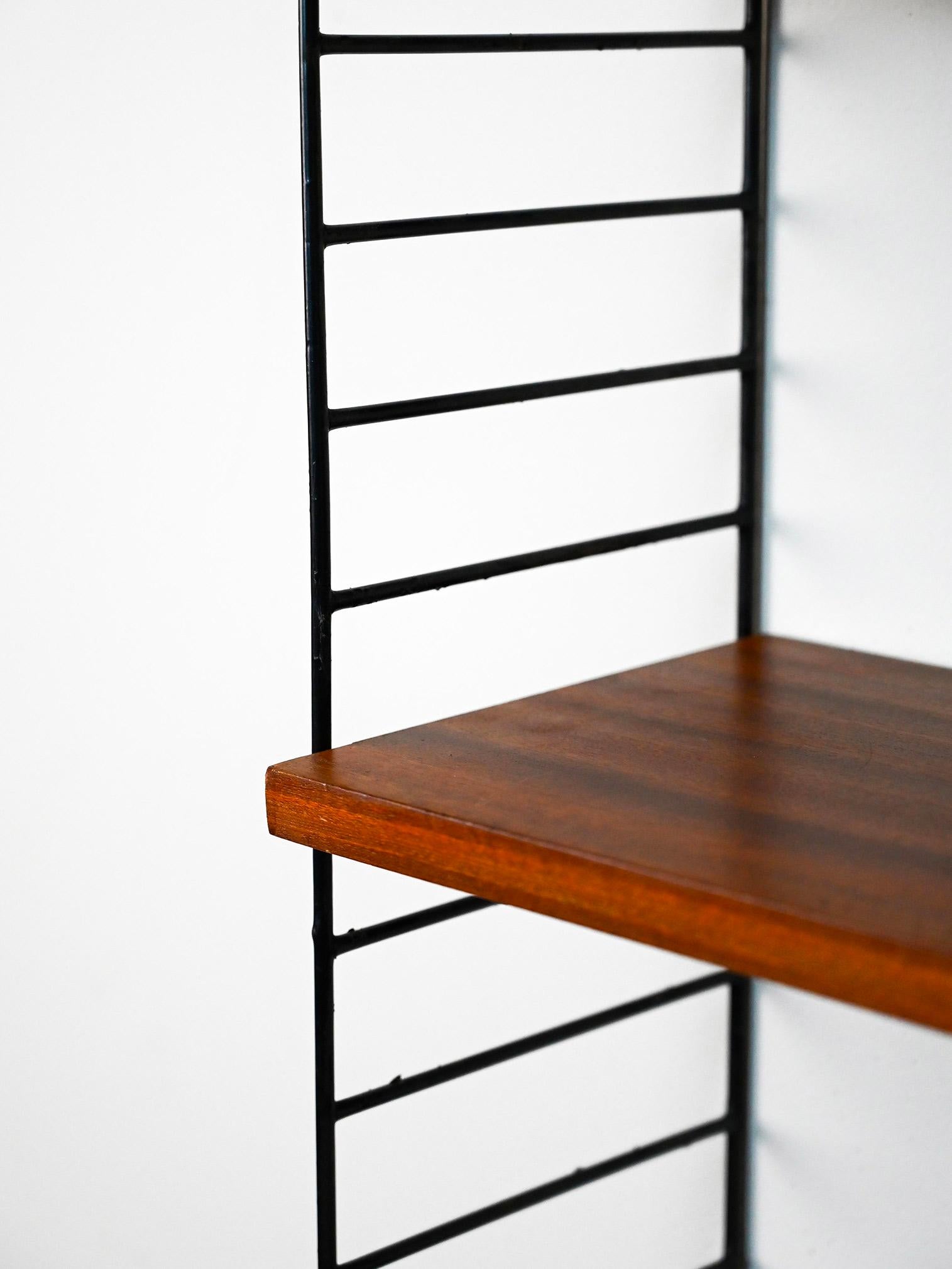 Mid-20th Century Scandinavian vintage wall-mounted bookcase