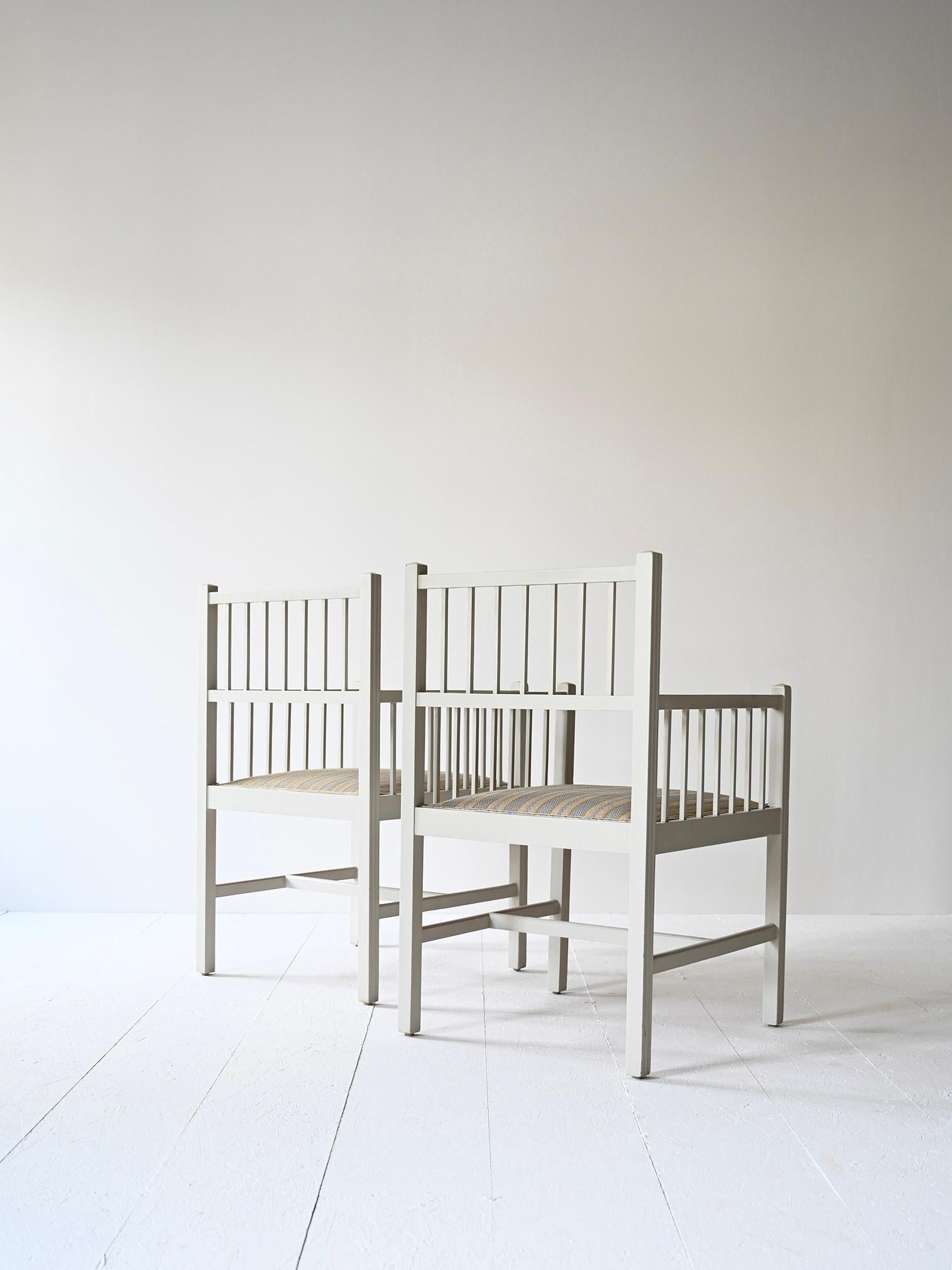 Scandinavian Modern Scandinavian vintage white chairs For Sale
