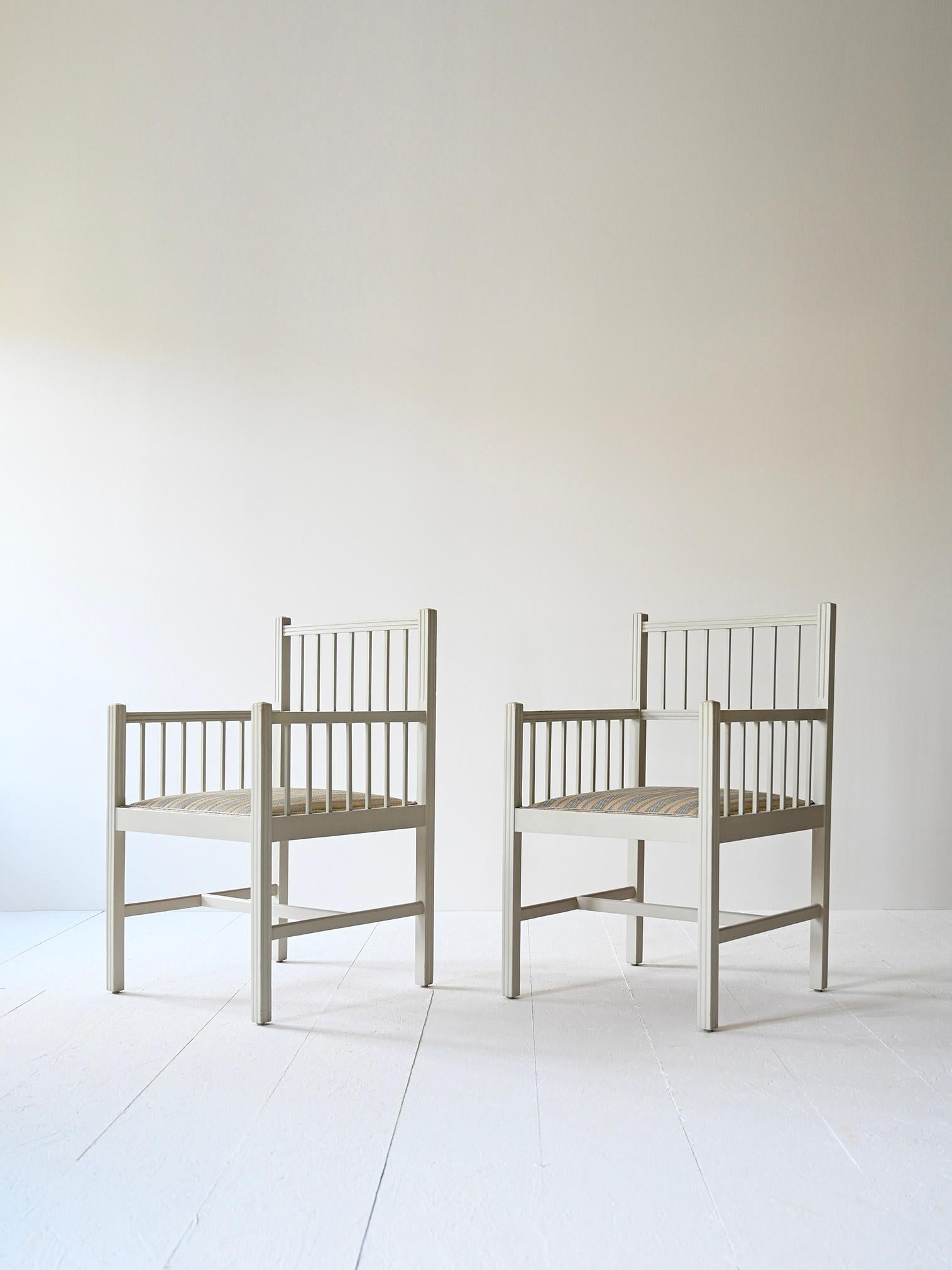 Swedish Scandinavian vintage white chairs For Sale