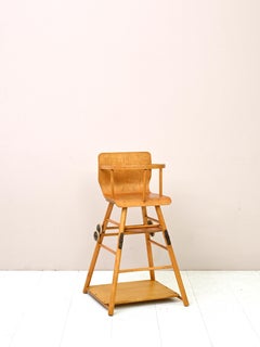 Scandinavian Vintage Wooden High Chair