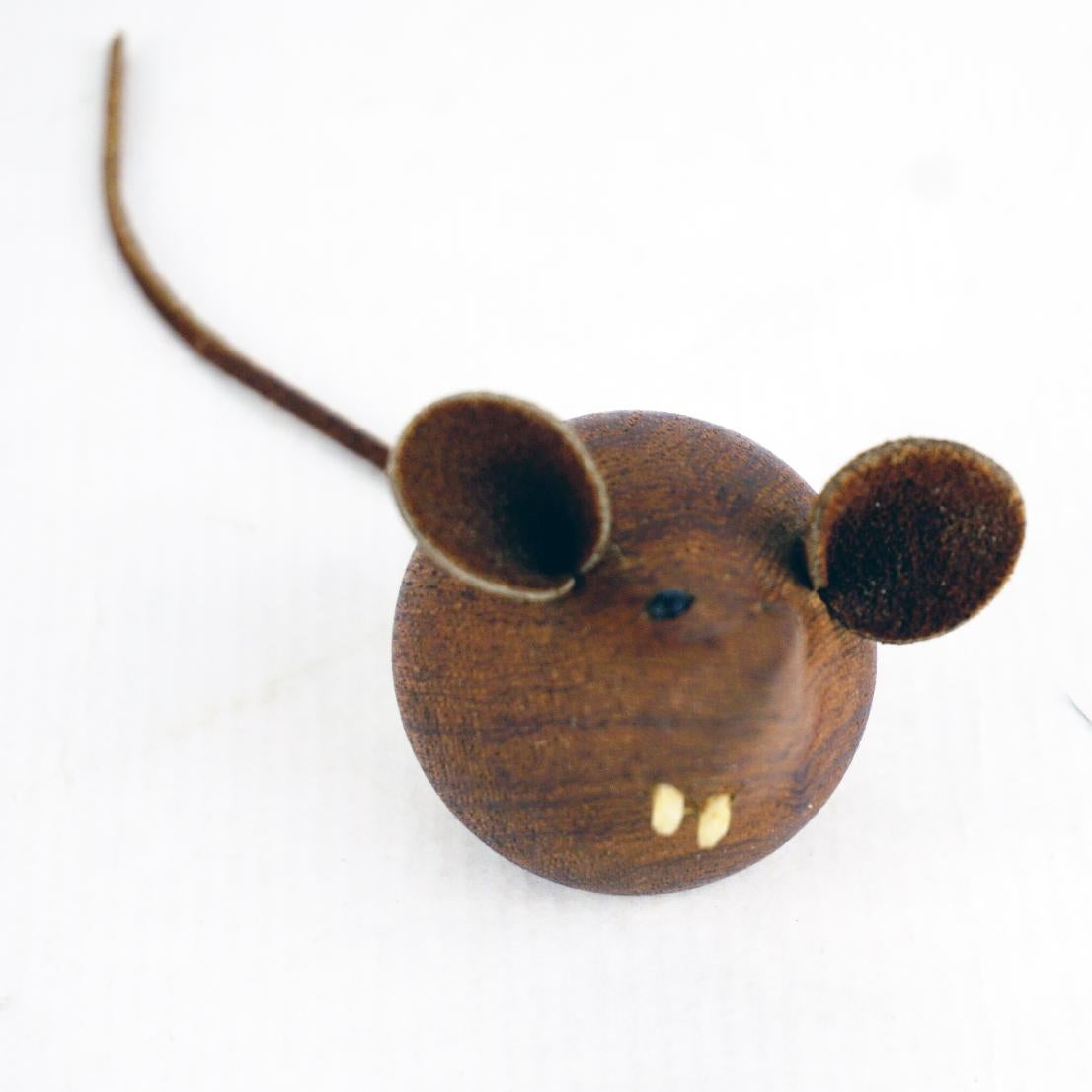 Scandinavian Modern Scandinavian Vintage Wooden Mouse by H F Denmark For Sale