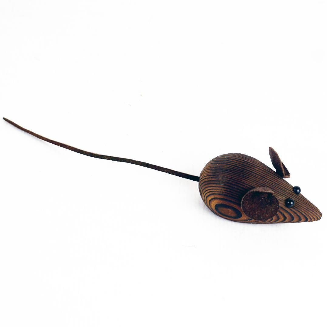 Danish Scandinavian Vintage Wooden Mouse by H F Denmark For Sale