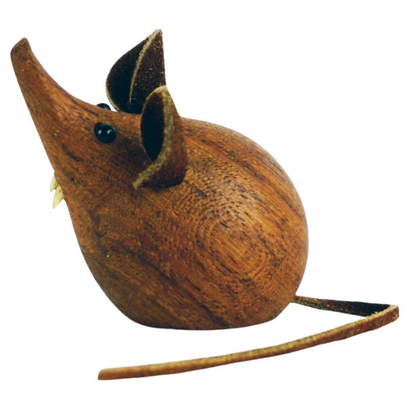 Scandinavian Vintage Wooden Mouse by H F Denmark