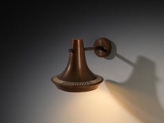 Scandinavian Wall Light in Patinated Copper