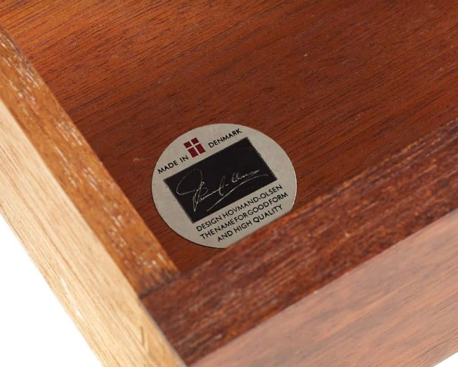 Travail du bois Bureau scandinave mural avec 3 tiroirs Arne Hovmand-Olsen en vente
