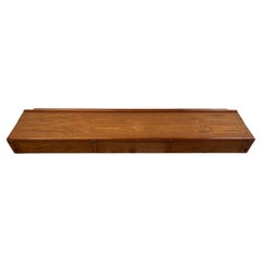 Skandinavischer wandmontierter Flip-Top-Schreibtisch aus Teakholz mit 3 Schubladen Arne Hovmand-Olsen