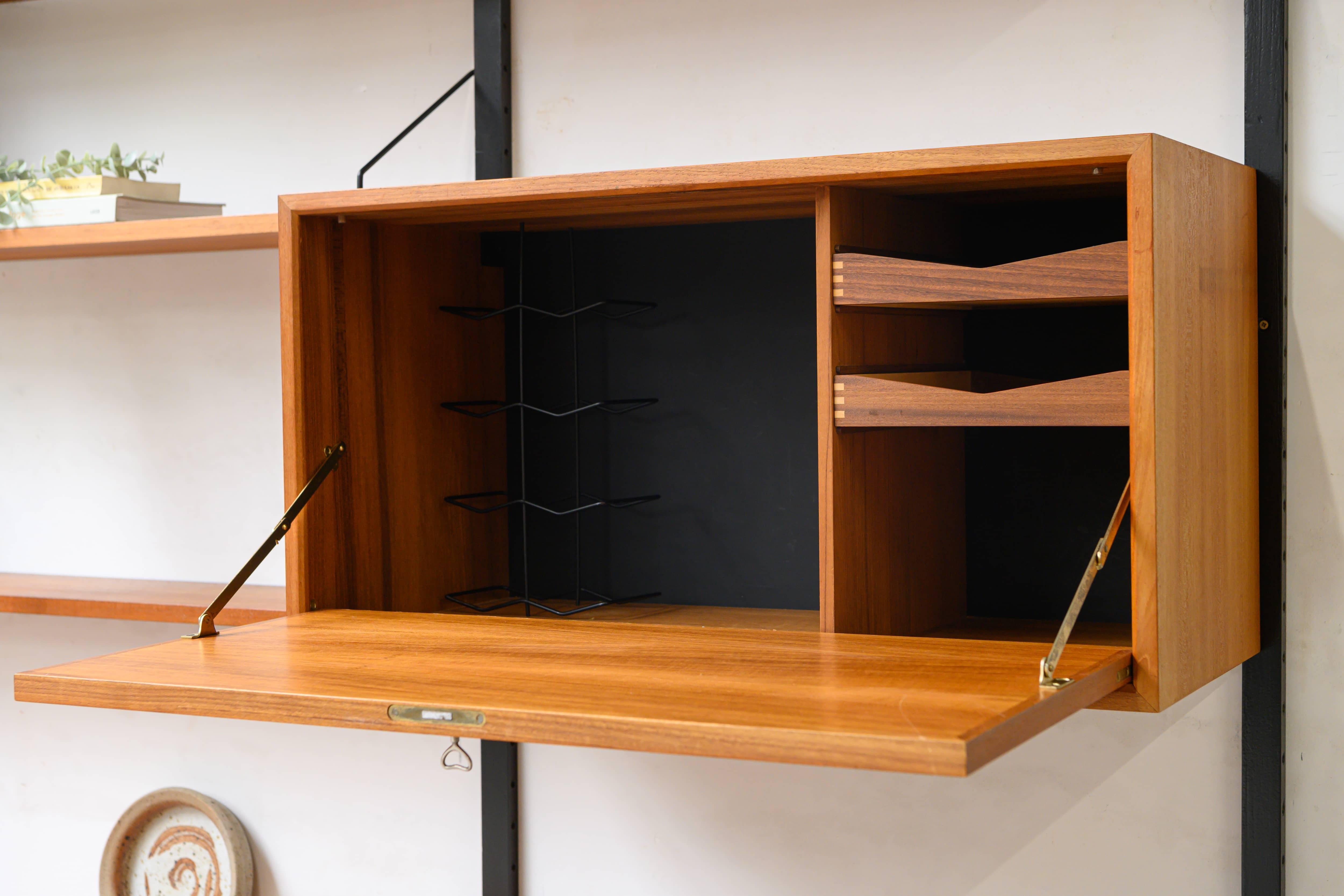 Scandinavian Wall Unit in Teak by Poul Cadovius for Royal System, Denmark, 1960s 6
