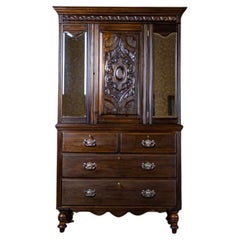 Scandinavian Walnut Buffet in Dark Brown, Early 20th Century