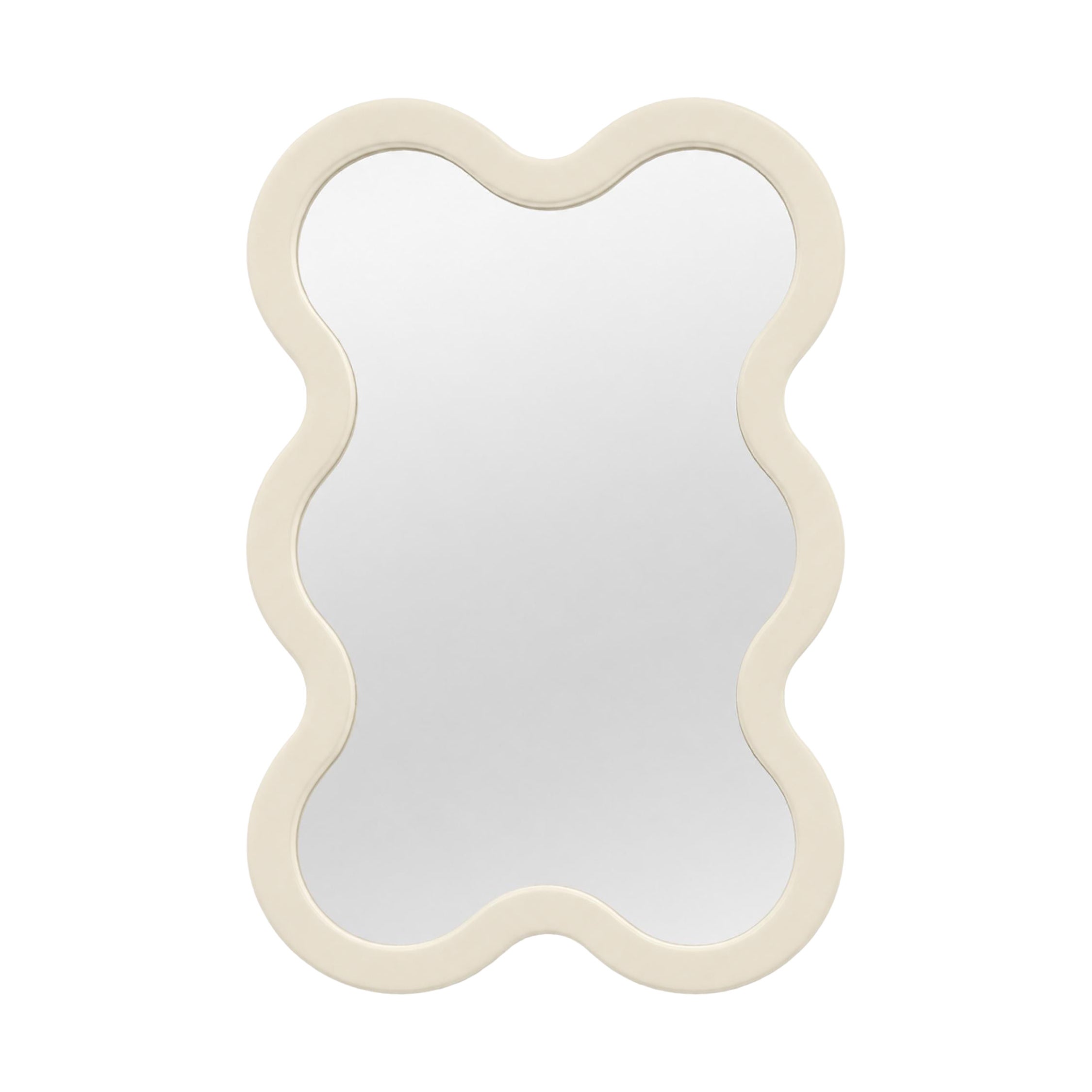 Scandinavian Wavy Beige Hvyli 6 Mirror, Custom Matte Color Frame by oitoproducts