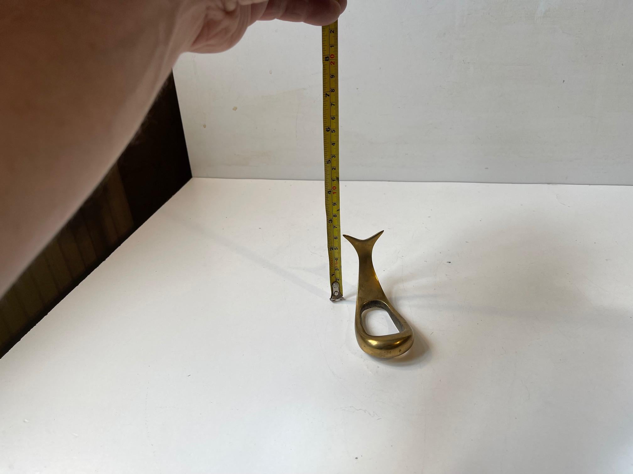 Scandinavian Whale Brass Pipe Rest in the Style of Carl Auböck, 1950 For Sale 2