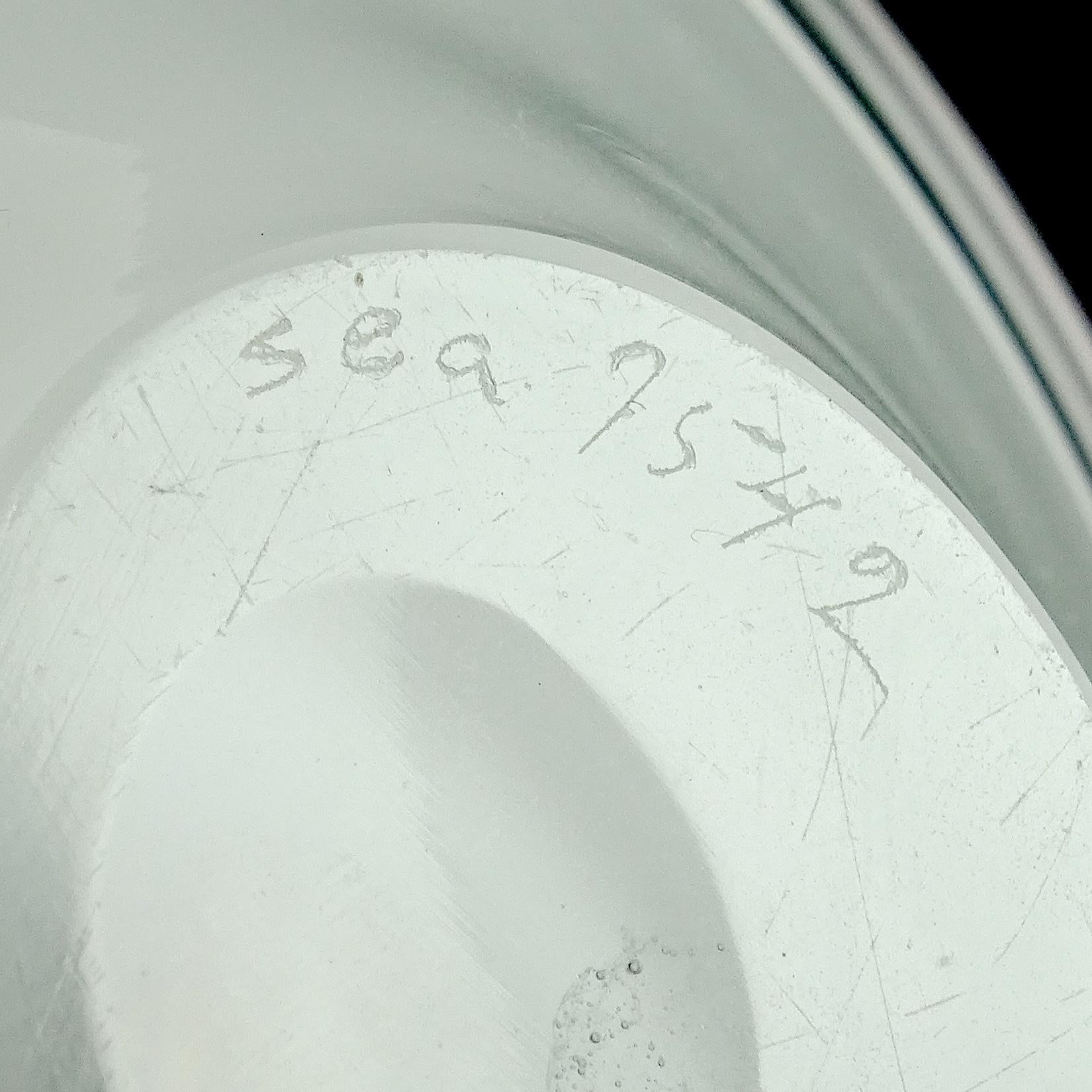 20th Century Scandinavian White Black Star Design Pierced Handle Art Glass Decorative Bowl For Sale