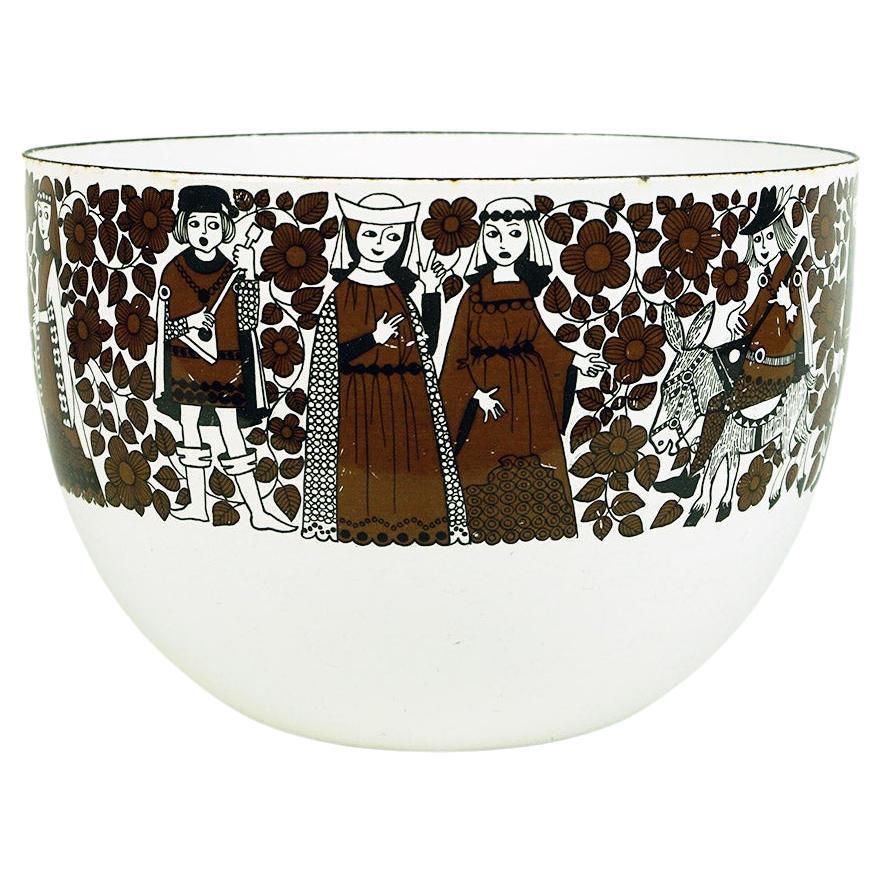 Scandinavian White Enamel Bowl by Kaj Franck for Finel Arabia Finland For Sale