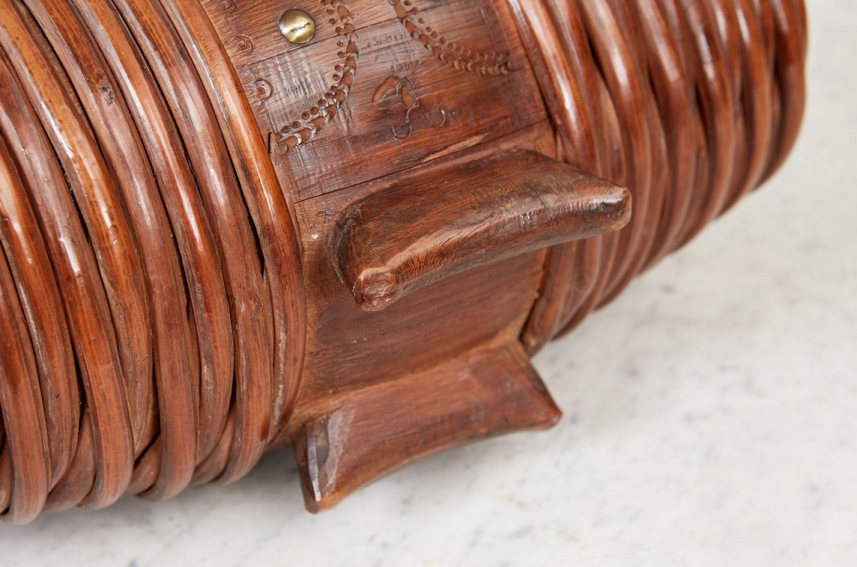 Scandinavian Willow Banded Barrel Flask For Sale 9