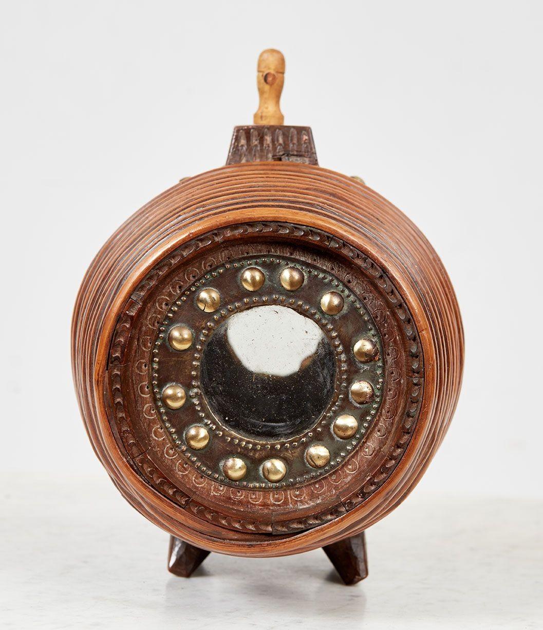 Scandinavian Willow Banded Barrel Flask For Sale 3