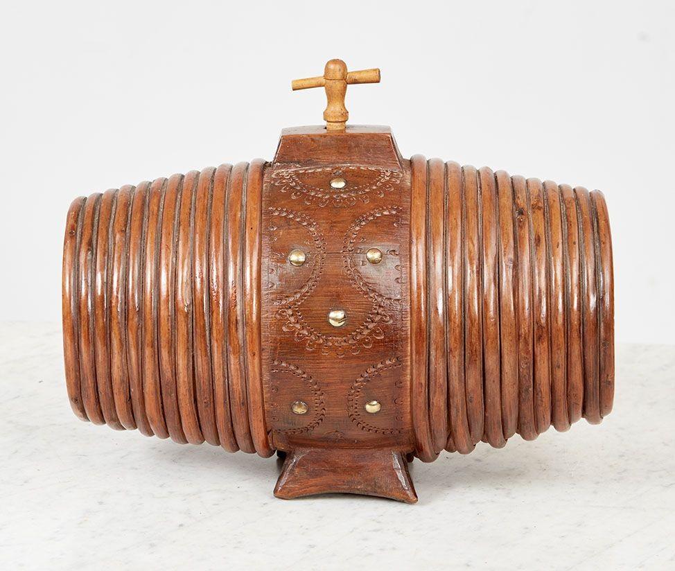 Scandinavian Willow Banded Barrel Flask For Sale 5