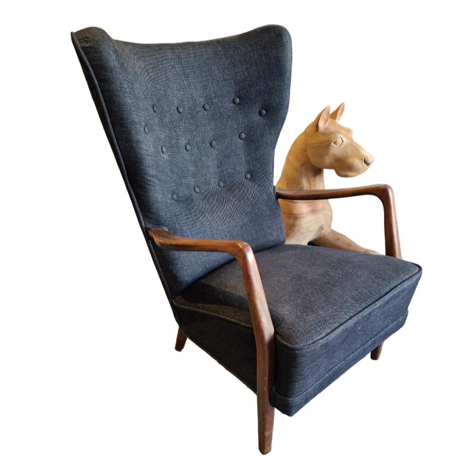 Scandinavian Wing chair, 1950's For Sale 2