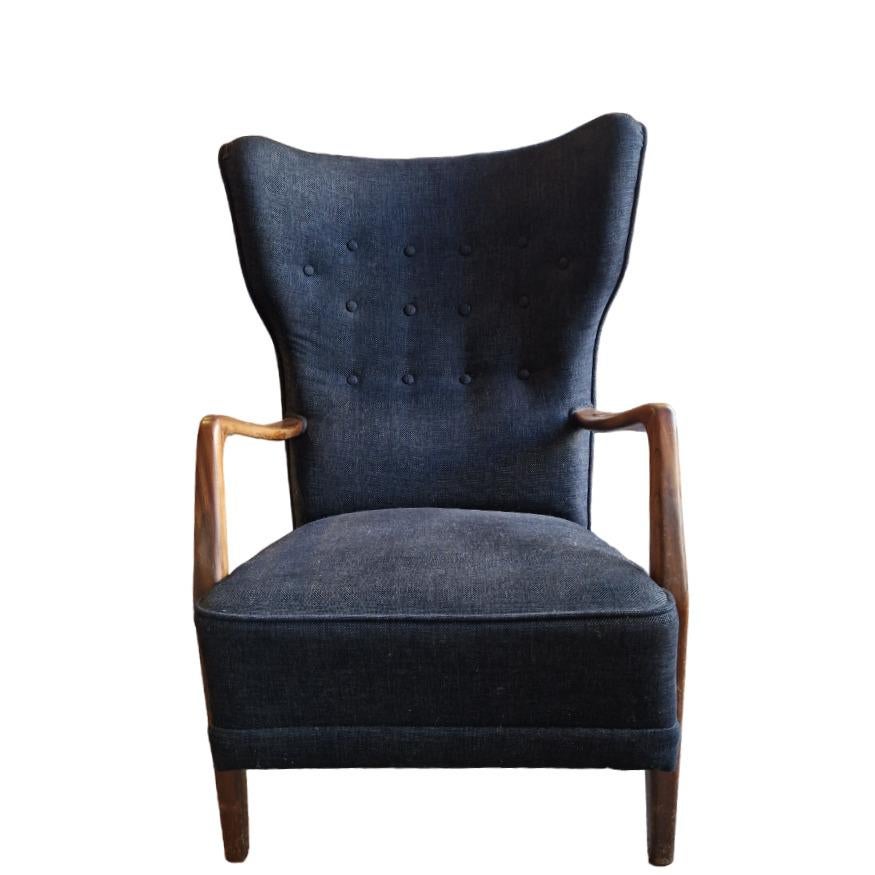 Scandinavian Wing chair, 1950's For Sale 3