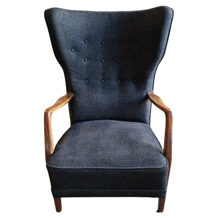 Scandinavian Wing chair, 1950's For Sale