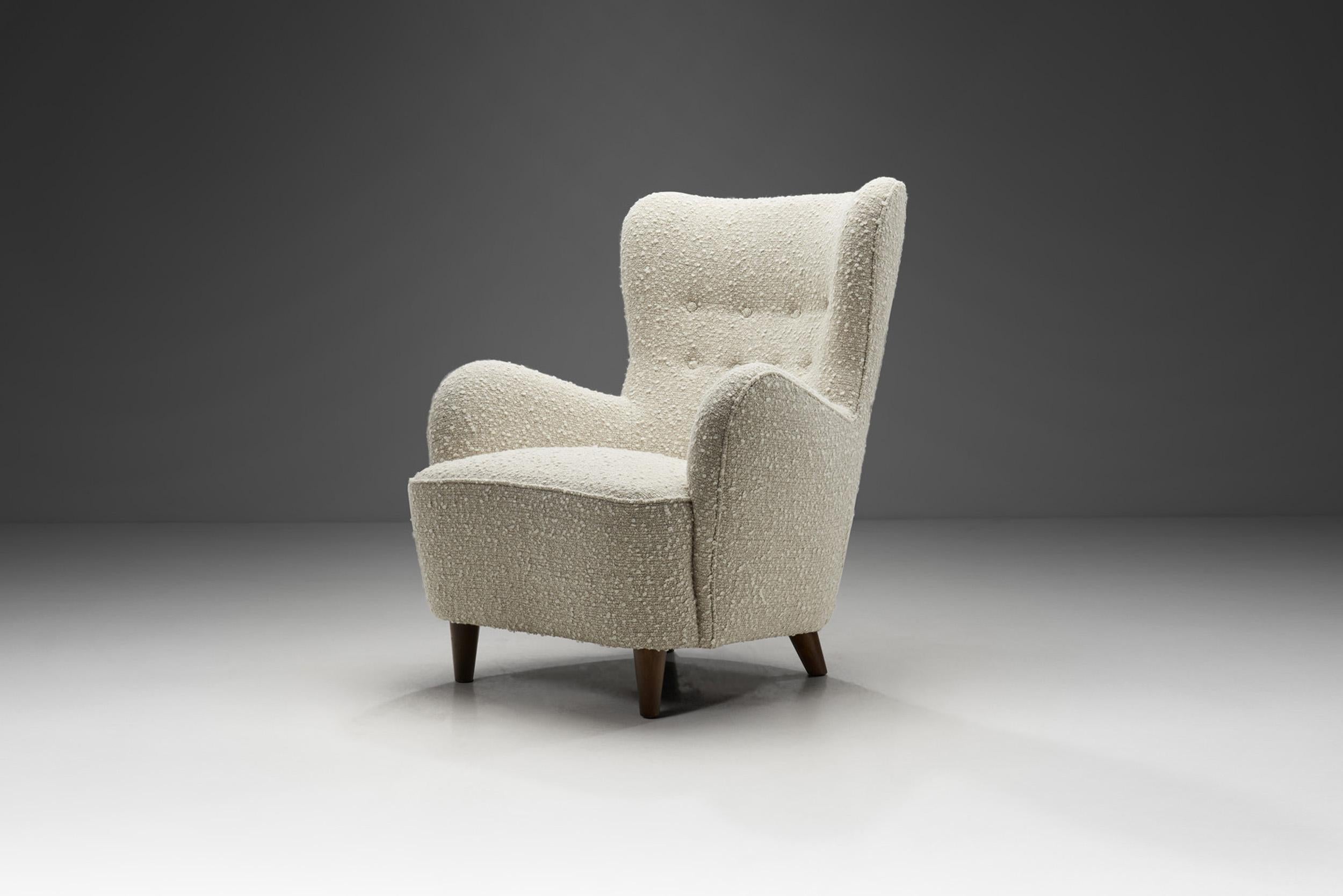 Throughout Scandinavia, there's a long history of pride in craftsmanship using natural materials like wood. This beautiful wingback chair is a great representation of the quality and craftsmanship of Scandinavian master cabinetmakers and the