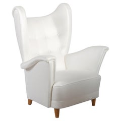 Scandinavian Wingback Easy Chair from Early 1950s