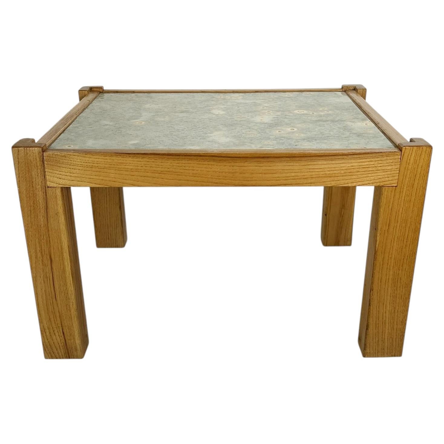 Scandinavian wood and ceramic table, Sweden, 1970 For Sale