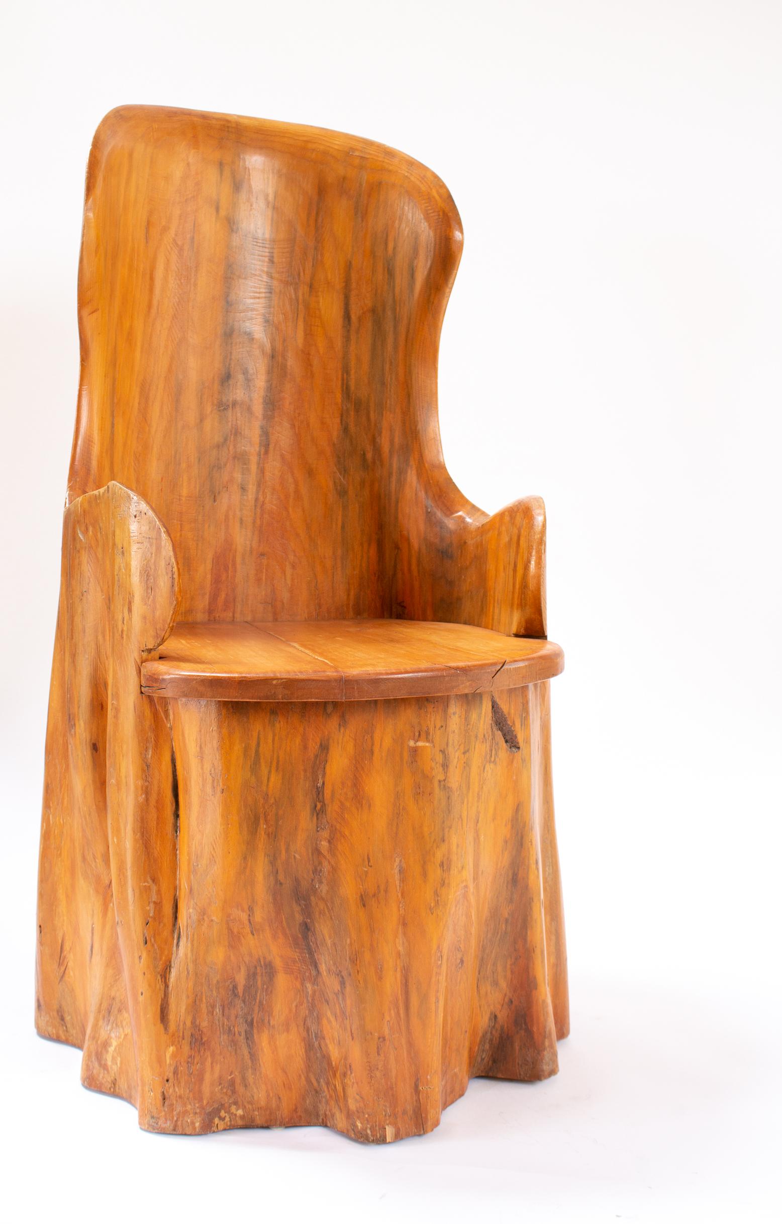 Skandinavischer Holzfassstuhl aus Holz, hergestellt im 19. Jahrhundert im Angebot 2
